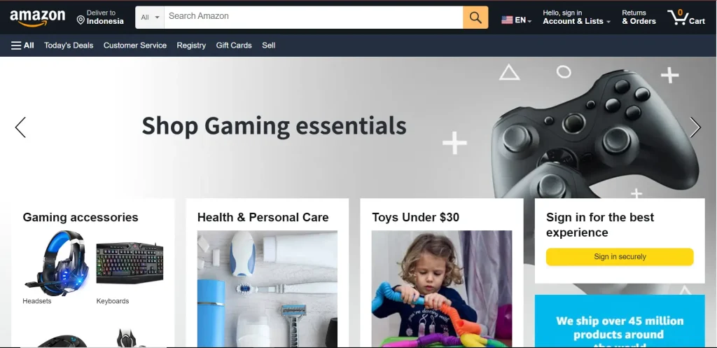contoh website e-commerce amazon 